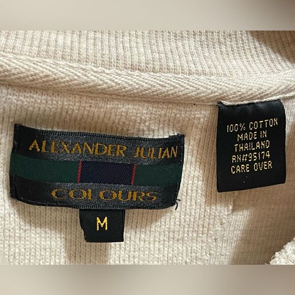 Alexander Julian Colours Cream Long-sleeve Shirt. Size Medium - Picture 3 of 4